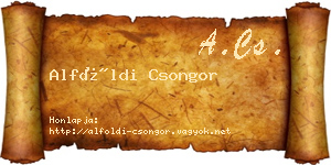 Alföldi Csongor névjegykártya
